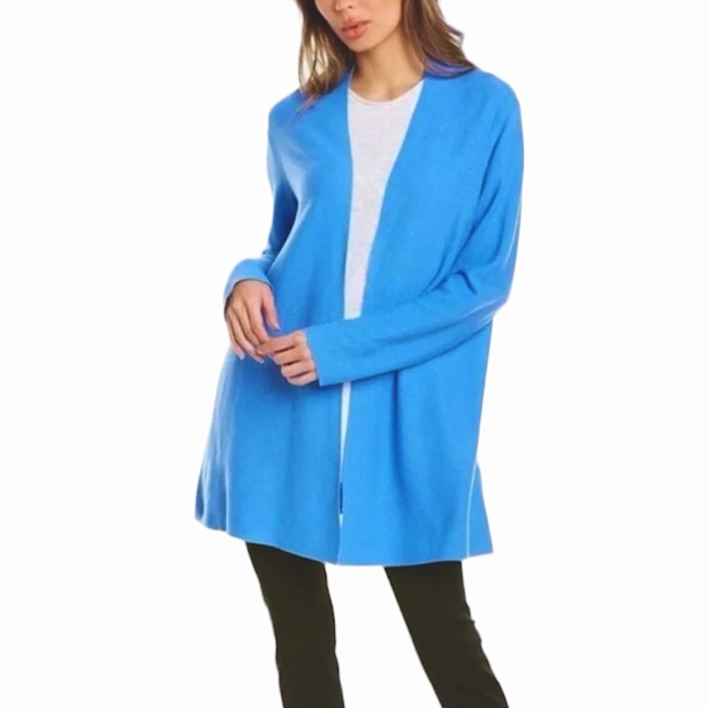 Eileen Fisher The Organic Difference Horizon Blue Open Front Shaped Cardigan S